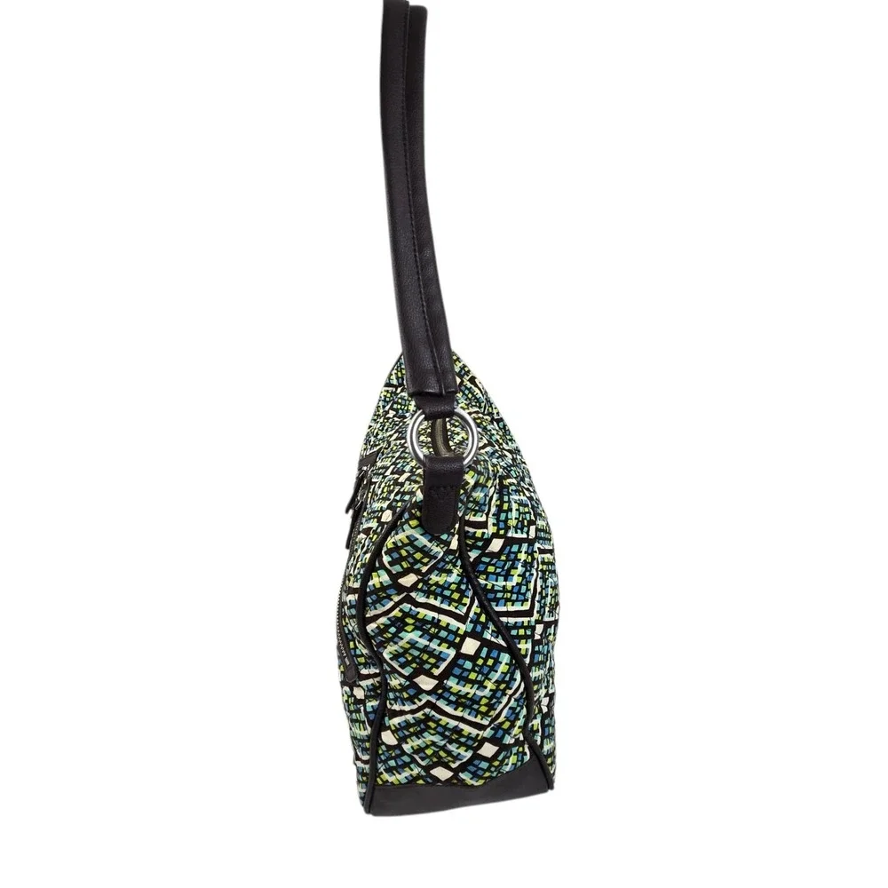 Vera Bradley Vivian Hobo Rain Forest Pattern Quilted Cotton Satchel Bag READ